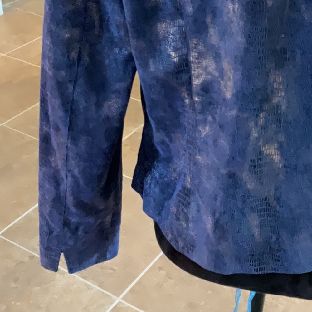 Linear Snakeprint Blue/Gold Button Front Jacket, … - image 7